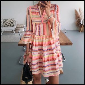 Colorful Striped Mini Dress